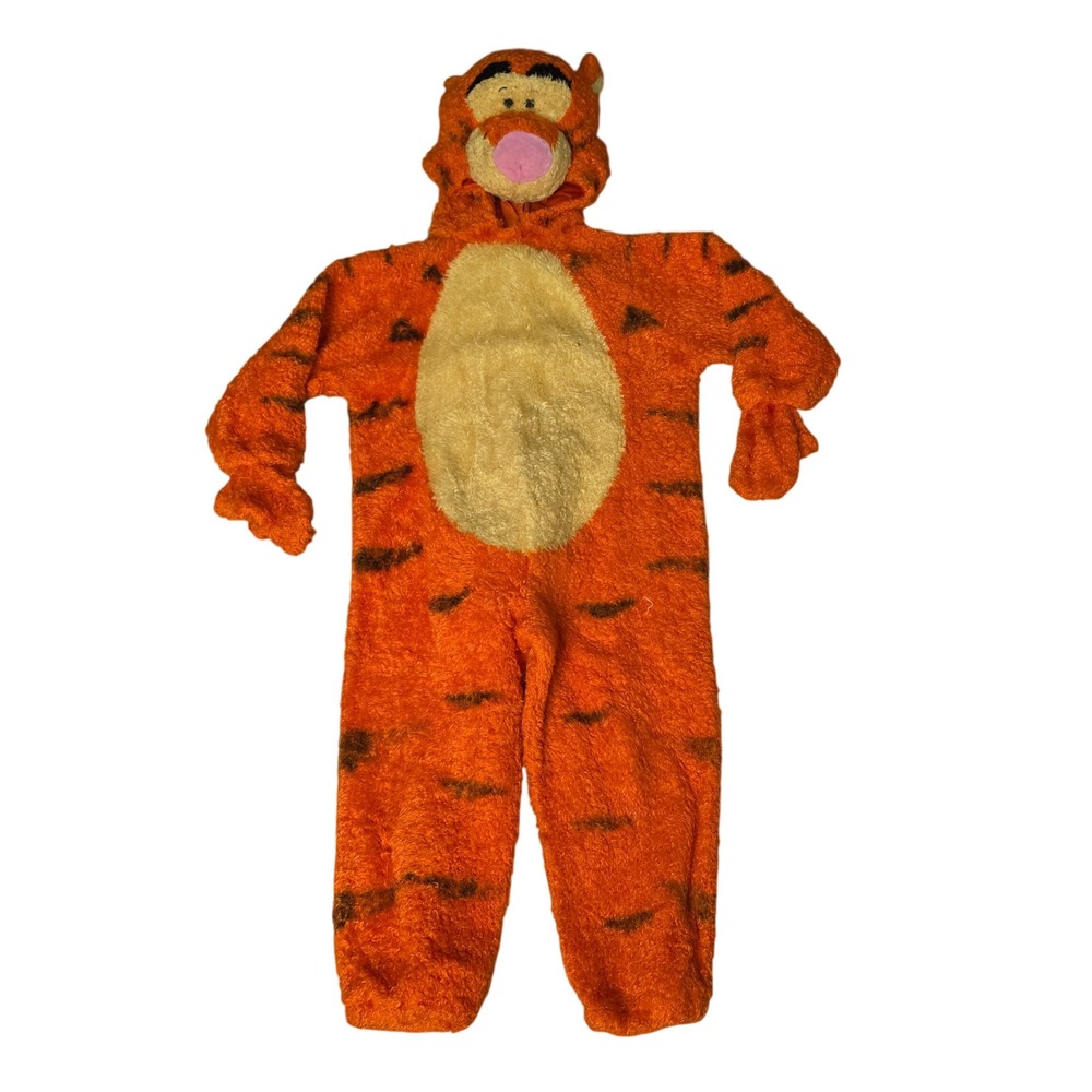 Disney Costume Kids XS Orange Tigger Winnie the Pooh Plush Fleece Jumpsuit 2913